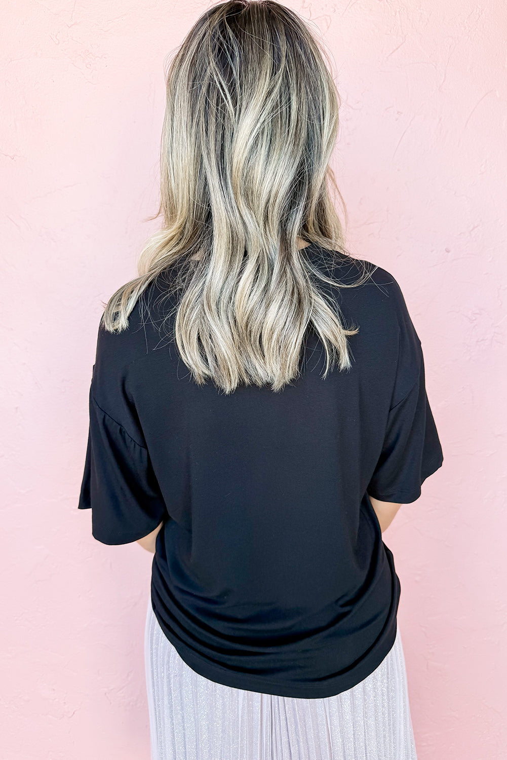 Black Floral Boots Heat Transfer Printing Graphic T Shirt